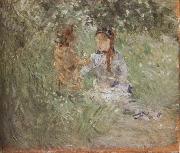 Berthe Morisot The woman and children are in the park Sweden oil painting artist